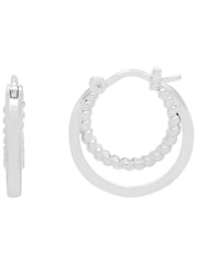 Estella Bartlett Silver Double Twisted Hoop Earrings - Image 1 of 3