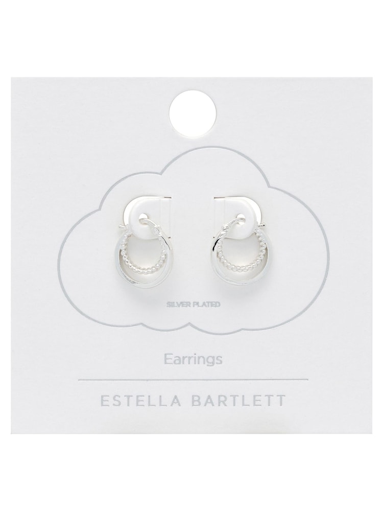 Estella Bartlett Silver Double Twisted Hoop Earrings - Image 2 of 3