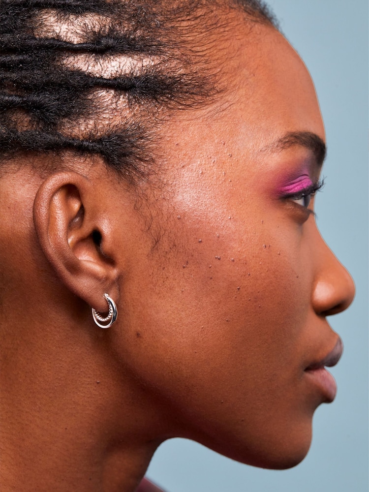 Estella Bartlett Silver Double Twisted Hoop Earrings - Image 3 of 3