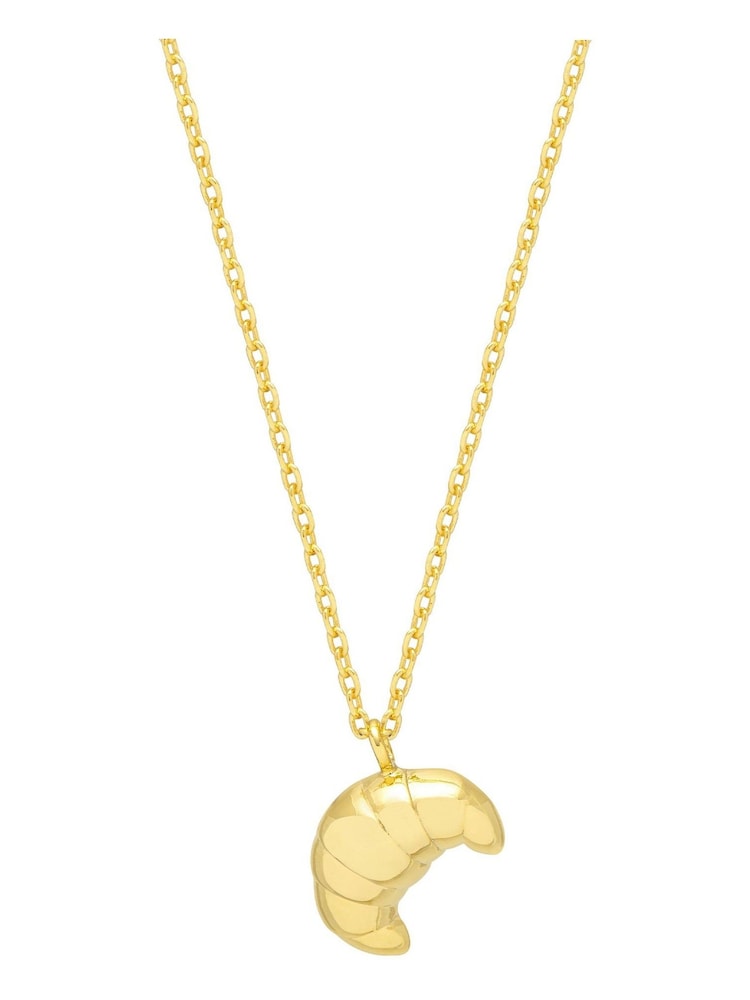 Estella Bartlett Gold Lets do breakfast' Croissant Necklace - Image 1 of 4