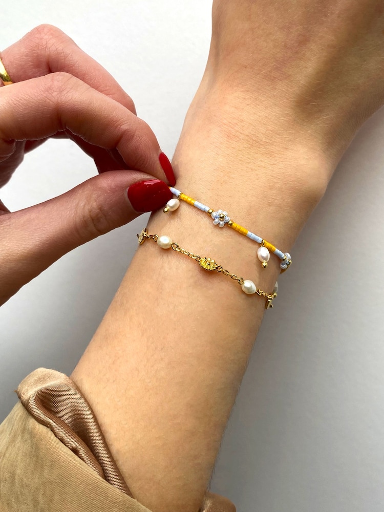 Estella Bartlett Gold Floral Pearl Bracelet - Image 3 of 3