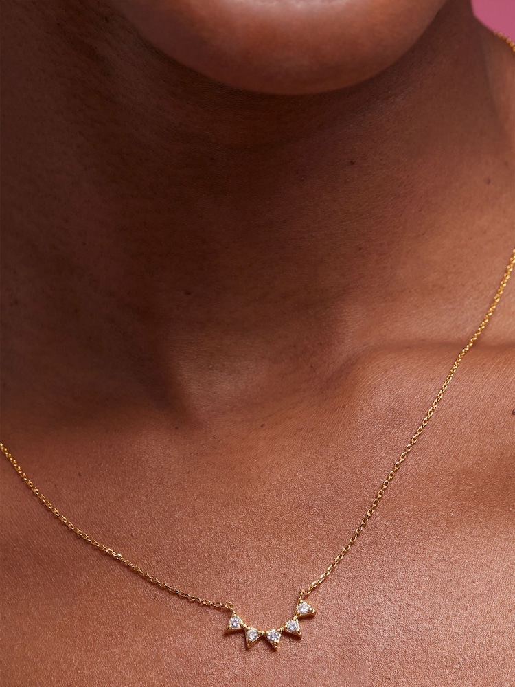 Estella Bartlett Cubic Zirconia Bunting Necklace - Image 4 of 4