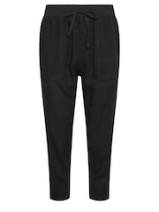 M&Co Black Petite Linen Cropped Trousers - Image 5 of 5