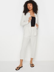 M&Co White Petite Linen Cropped Trousers - Image 2 of 5