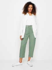 M&Co Green Petite Linen Cropped Trousers - Image 2 of 5