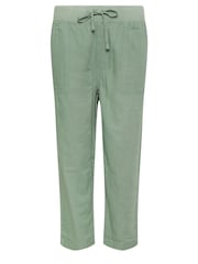 M&Co Green Petite Linen Cropped Trousers - Image 5 of 5