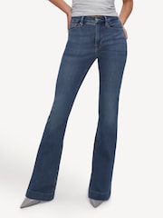 Good American Blue Legs Flare 100% Cotton Jeans - Image 1 of 4