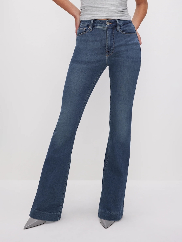Good American Blue Legs Flare 100% Cotton Jeans - Image 2 of 4