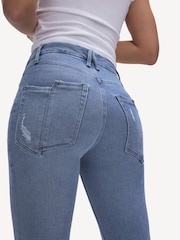 Good American Straight Split Pocket Cotton Jeans - Image 8 of 9