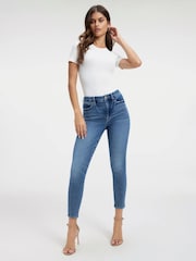 Good American Blue Waist Skinny 100% Cotton Jeans - Image 1 of 6