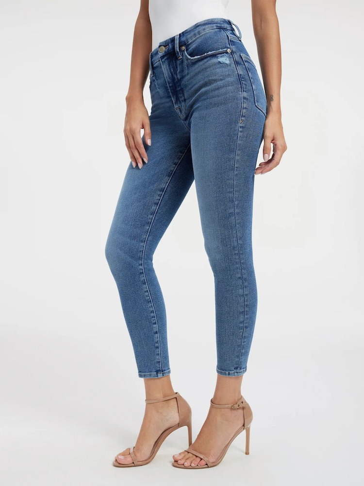 Good American Blue Waist Skinny 100% Cotton Jeans - Image 4 of 6