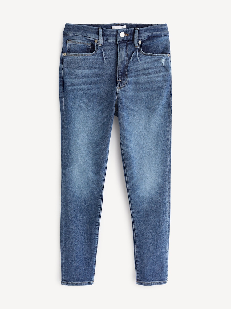 Good American Blue Waist Skinny 100% Cotton Jeans - Image 6 of 6