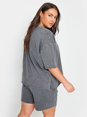 Yours Curve Grey 100% Cotton T-Shirt - Image 2 of 5