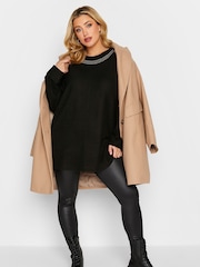 Yours Curve Black Studded Batwing Jumper - Image 3 of 4