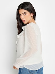 PixieGirl Petite White Dobby Crochet Blouse - Image 2 of 4