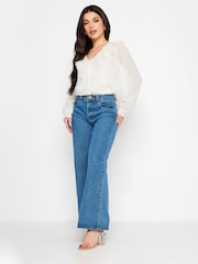 PixieGirl Petite White Dobby Crochet Blouse - Image 3 of 4
