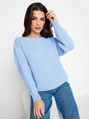 PixieGirl Petite Blue Slash Neck Jumper - Image 1 of 5