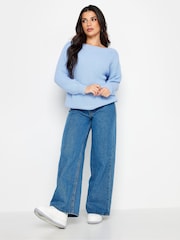PixieGirl Petite Blue Slash Neck Jumper - Image 2 of 5