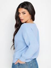 PixieGirl Petite Blue Slash Neck Jumper - Image 3 of 5