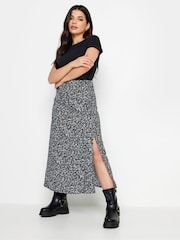Schwarz/Blau - Pixiegirl Geblümter Midaxi-Rock, Kurzgröße - Bild 1 von 4
