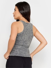 PixieGirl Petite Grey Acid Wash And Black Plain Vest Tops 2 Pack - Image 5 of 8
