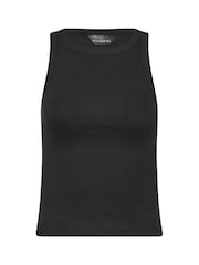 PixieGirl Petite Grey Acid Wash And Black Plain Vest Tops 2 Pack - Image 7 of 8