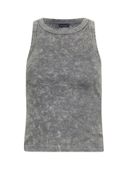 PixieGirl Petite Grey Acid Wash And Black Plain Vest Tops 2 Pack - Image 8 of 8