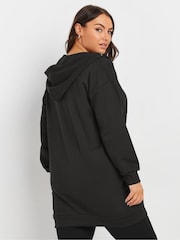 Yours Curve Black Longline Zip Through Hoodie - Image 4 of 4