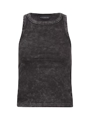 PixieGirl Petite Black/White Acid Wash And Black Plain Vest Tops 2 Pack - Image 8 of 8