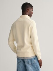 GANT Cream Casual 100% Cotton Quarter Zip Jumper - Image 2 of 6