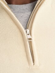 GANT Cream Casual 100% Cotton Quarter Zip Jumper - Image 6 of 6