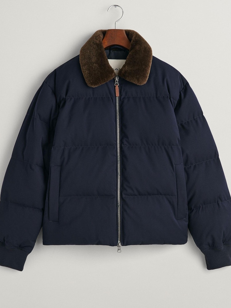 GANT Night Blue Padded Flannel Puffer Jacket - Image 5 of 5