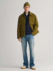 GANT Evening Blue Casual 100% Cotton Quarter Zip Jumper - Image 3 of 5