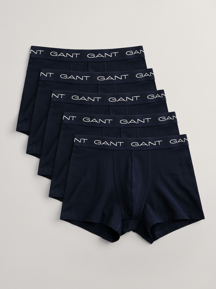 GANT Marine Blue Trunks 5 Pack - Image 1 of 4 GANT Marine Blue Trunks 5 Pack - Image 1 of 4