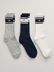 GANT Evening Blue Shield Logo Sport Socks 3 Pack - Image 1 of 1