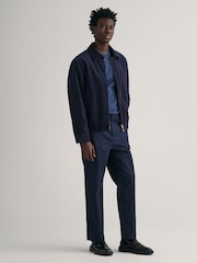GANT Dark Blue Classic 100% Cotton Crew Neck Jumper - Image 3 of 5