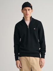 GANT Black Casual 100% Cotton Quarter Zip Jumper - Image 1 of 5