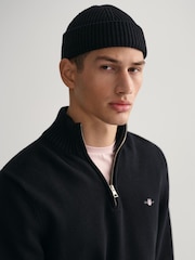 GANT Black Casual 100% Cotton Quarter Zip Jumper - Image 4 of 5