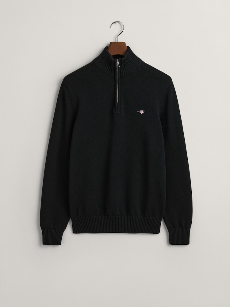 GANT Black Casual 100% Cotton Quarter Zip Jumper - Image 5 of 5