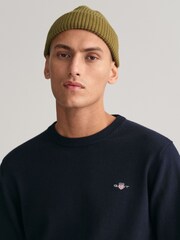 GANT Evening Blue Classic 100% Cotton Crew Neck Jumper - Image 4 of 5