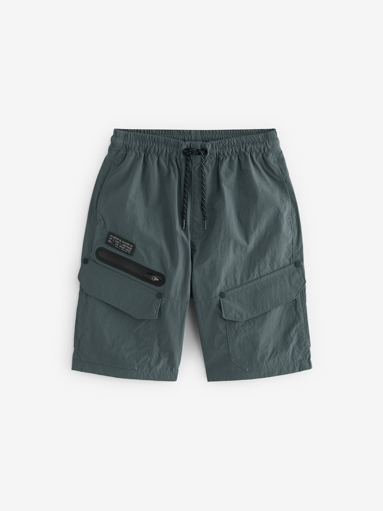 Petrol Blue Zip Pocket Cargo Shorts (3-16yrs) - Image 1 of 3