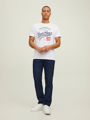 JACK & JONES Blue 3 Pack Short Sleeve Printed T-Shirts - Image 4 of 9