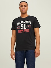 JACK & JONES Blue 3 Pack Short Sleeve Printed T-Shirts - Image 7 of 9