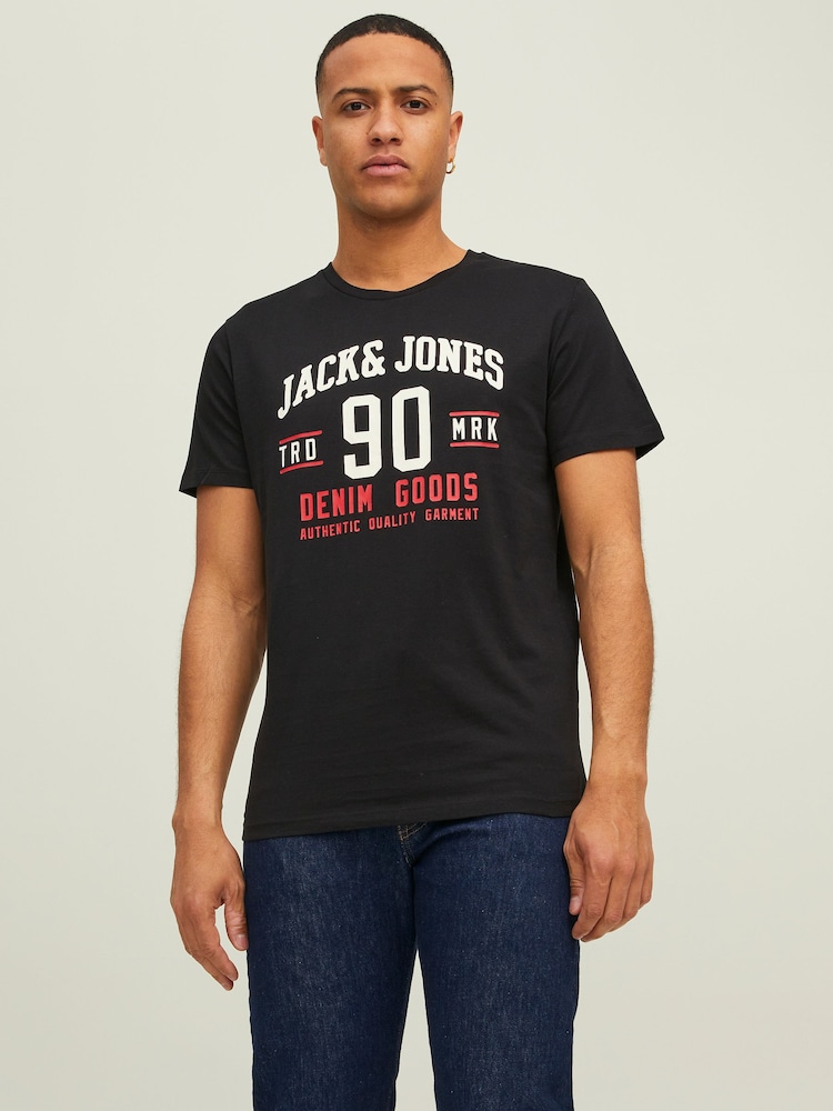 JACK & JONES Blue 3 Pack Short Sleeve Printed T-Shirts - Image 7 of 9