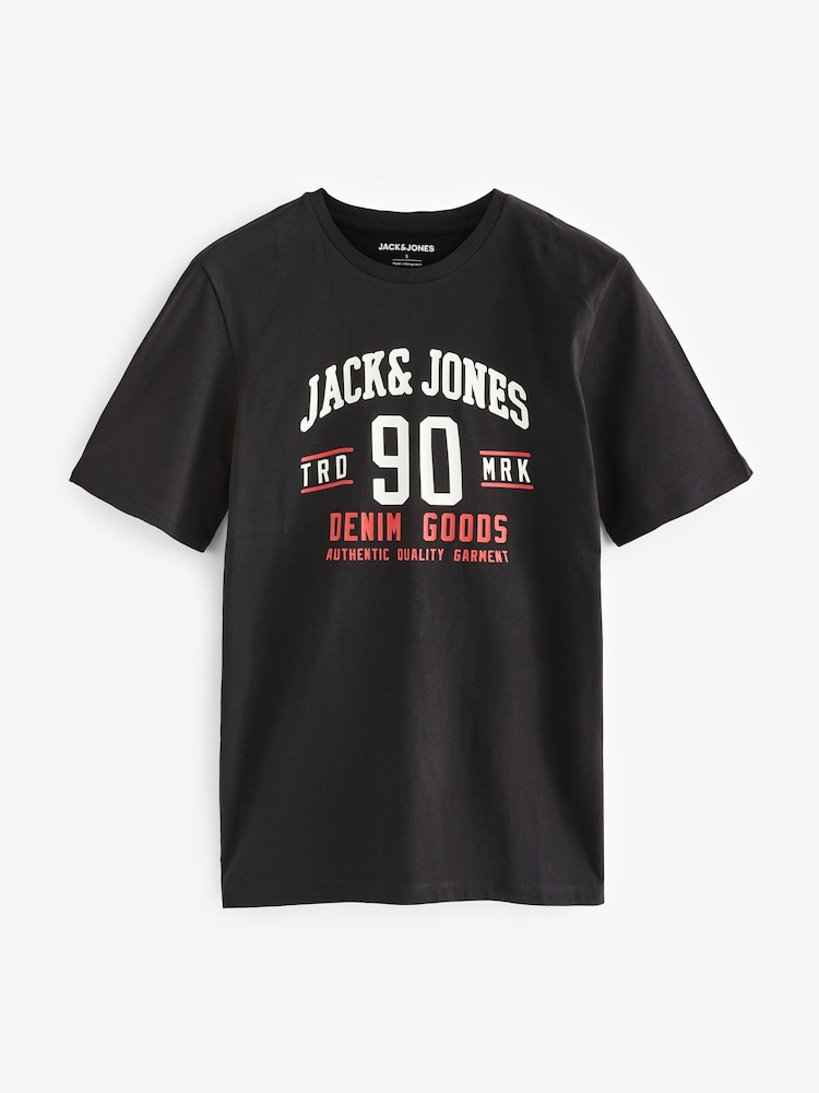 JACK & JONES Blue 3 Pack Short Sleeve Printed T-Shirts - Image 9 of 9