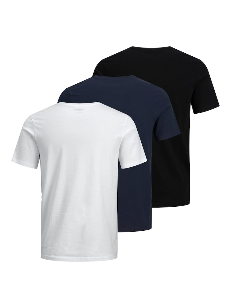 JACK & JONES Black Multipack Logo T-Shirts 3 Pack - Image 7 of 7