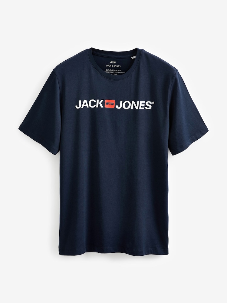 JACK & JONES White Multipack Logo T-Shirts 3 Pack - Image 10 of 12