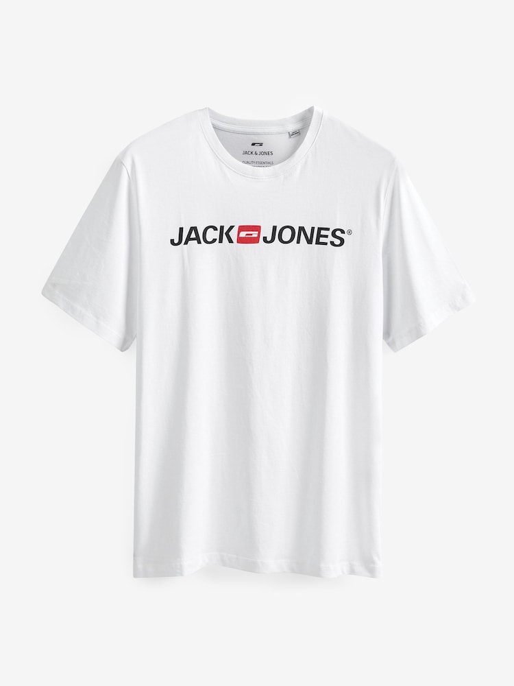 JACK & JONES White Multipack Logo T-Shirts 3 Pack - Image 11 of 12