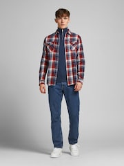 JACK & JONES Blue 1/4 Zip Up Knitted Jumper - Image 2 of 5