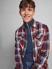 JACK & JONES Blue 1/4 Zip Up Knitted Jumper - Image 4 of 5